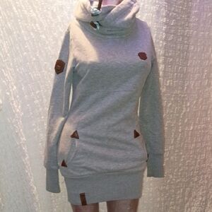 Naketano Light Gray Cowl Neck Sweater